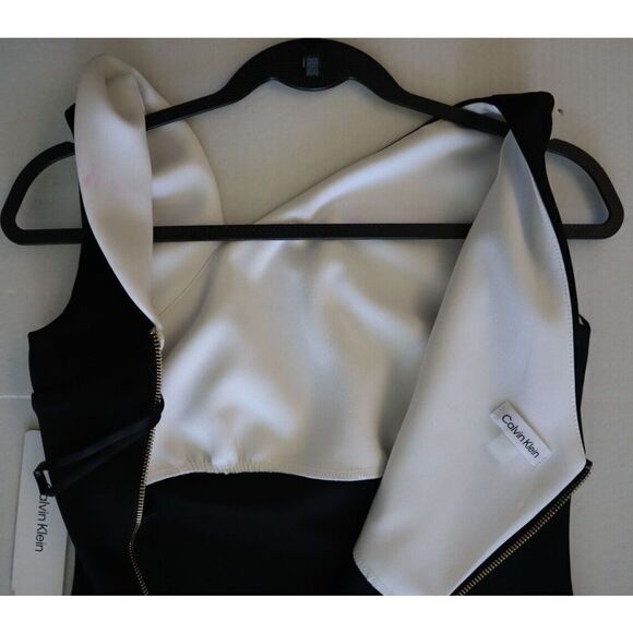 Calvin Klein CD2M153F Women's Sz 2 Black Asymmetrical Sheath Dress - Picture 6 of 16